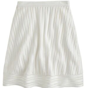 J. Crew White Pleated A-Line Skirt
